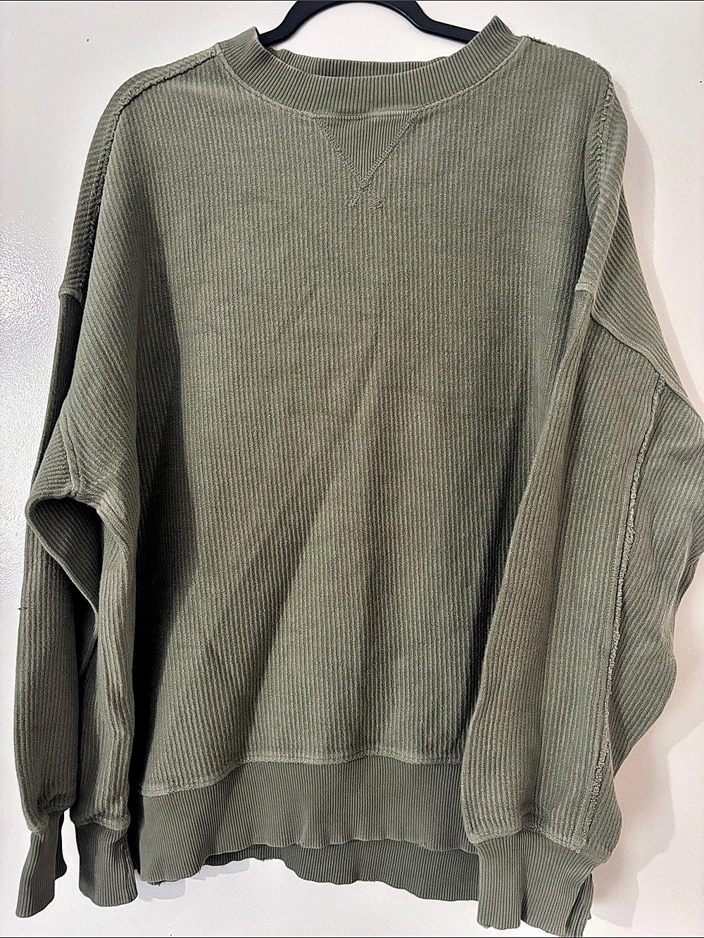 Aerie Ribbed Oversized Sweater in Green Small Like New